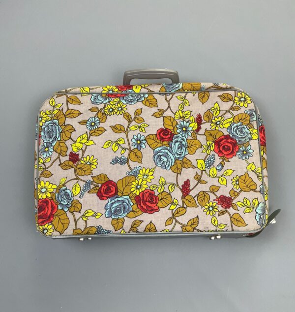 SO CUTE! RETRO 1960S-70S MINI FLORAL PRINT TRAVEL SUITCASE