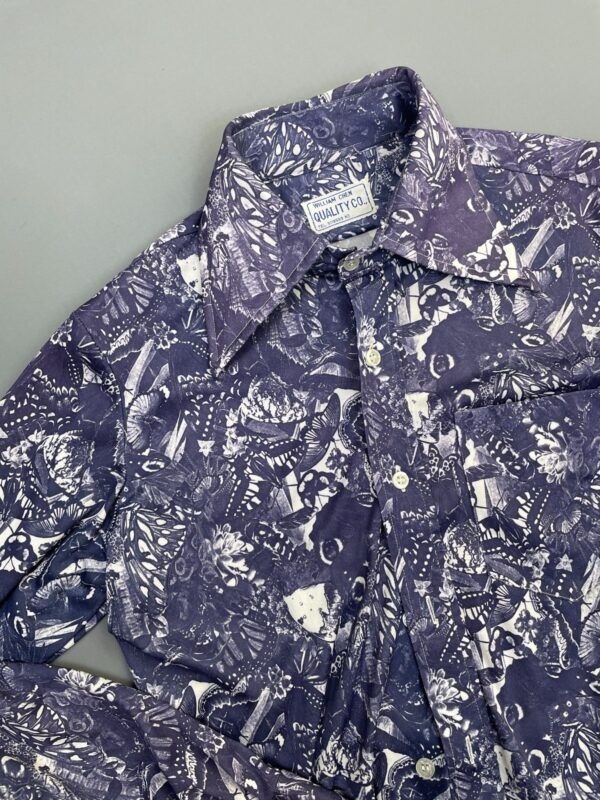 *AS-IS* SOOO-COOOL! ALLOVER BUTTERFLY PRINT LONG SLEEVE BUTTON DOWN SHIRT