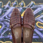 EMBOSSED ALLIGATOR GOLD BUCKLE LOAFERS *DEADSTOCK