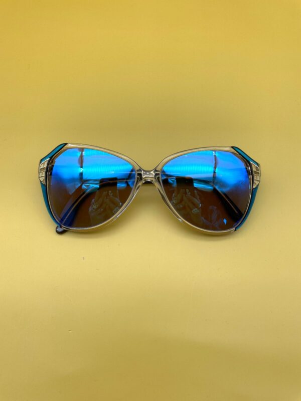 *AS-IS* 1970S GUCCI SHEER TINTED SUNGLASSES METALLIC BLUE CUSTOM LENSES
