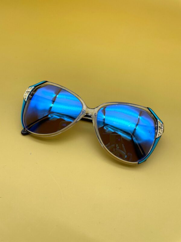 *AS-IS* 1970S GUCCI SHEER TINTED SUNGLASSES METALLIC BLUE CUSTOM LENSES