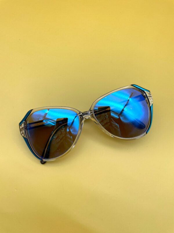 *AS-IS* 1970S GUCCI SHEER TINTED SUNGLASSES METALLIC BLUE CUSTOM LENSES