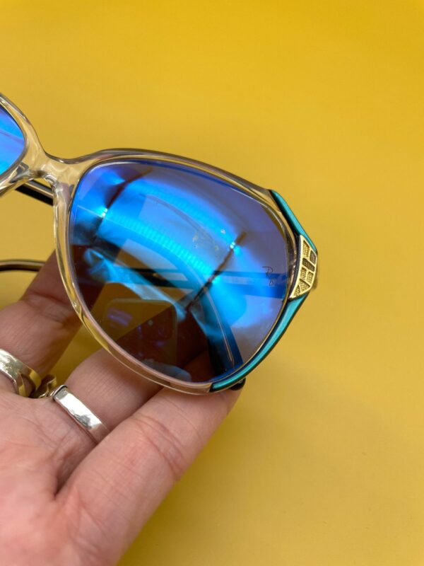 *AS-IS* 1970S GUCCI SHEER TINTED SUNGLASSES METALLIC BLUE CUSTOM LENSES