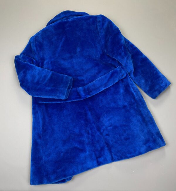 INSANE!!! 1960S FUZZY GROVER BLUE PEACOAT SATIN QUILTED LINING, GOLD CREST BUTTONS