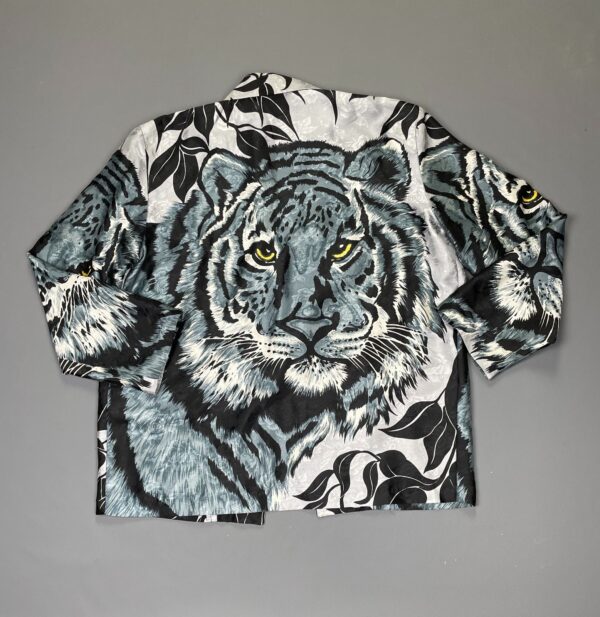 SOOO AMAZING!!! 1980S-90S SILKY ALLOVER TIGER PRINT BLAZER JACKET