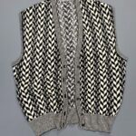 *AS-IS* 1970S WOOL & ANGORA BLEND CHEVRON DESIGN KNIT SWEATER VEST ANGORA BLEND