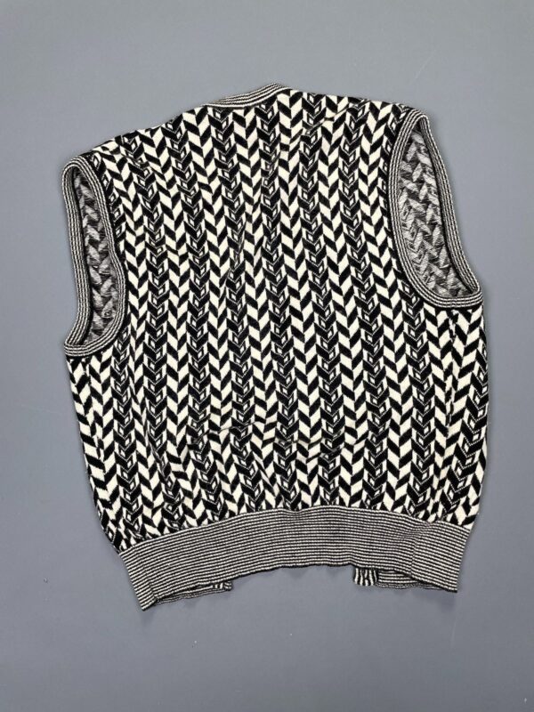 *AS-IS* 1970S WOOL & ANGORA BLEND CHEVRON DESIGN KNIT SWEATER VEST ANGORA BLEND