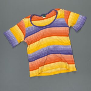 Photo detail:AMAZING!! MADE IN FRANCE 1970S SUNSET STRIPED STRETCHY KNIT TOP