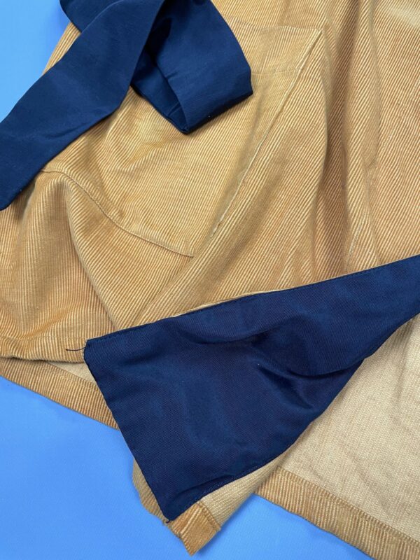 SUPER COOL 1950S-60S DEADSTOCK CORDUROY BELTED SMOKING JACKET SATIN LAPELS