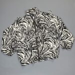 100% SILK ZEBRA PRINT FRINGE WINDBREAKER JACKET