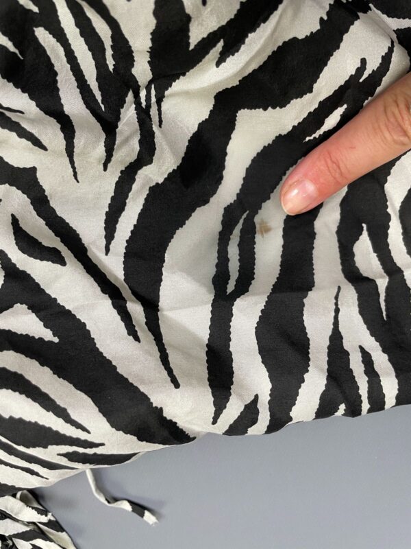 100% SILK ZEBRA PRINT FRINGE WINDBREAKER JACKET