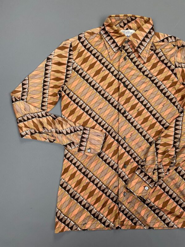 LATE 1960S PUCCI PRINTED BUTTON UP POLYESTER BLOUSE