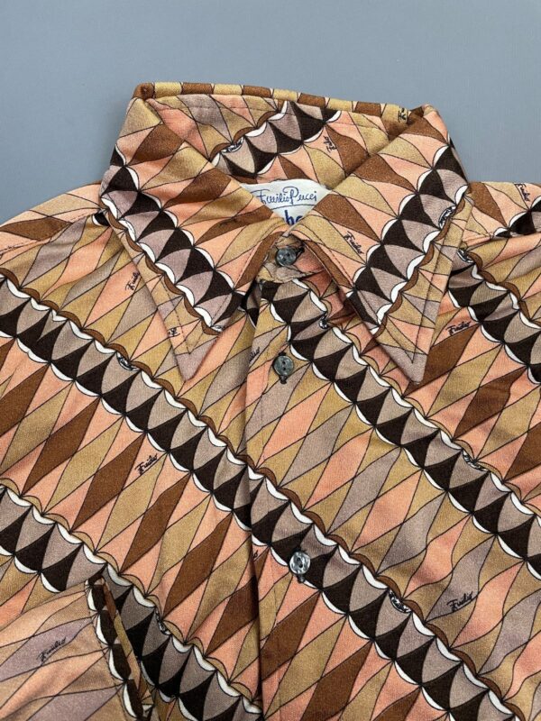 LATE 1960S PUCCI PRINTED BUTTON UP POLYESTER BLOUSE