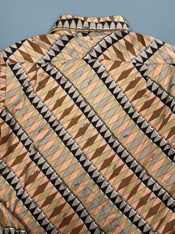 LATE 1960S PUCCI PRINTED BUTTON UP POLYESTER BLOUSE