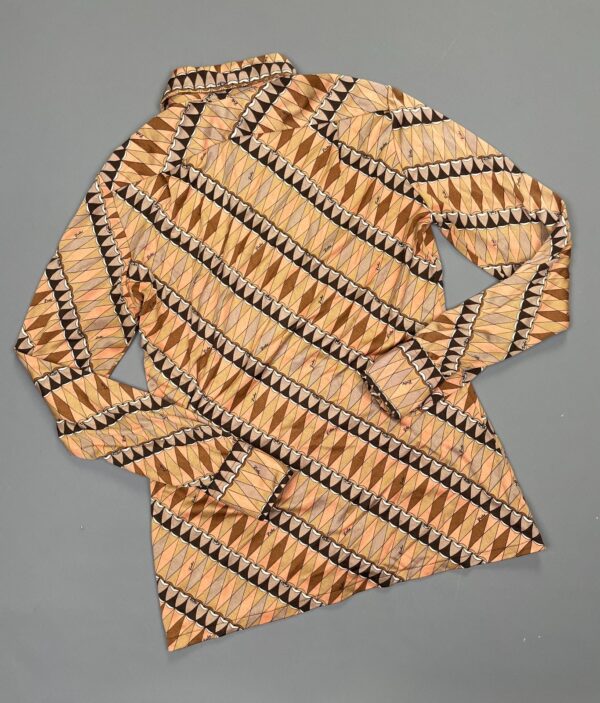 LATE 1960S PUCCI PRINTED BUTTON UP POLYESTER BLOUSE