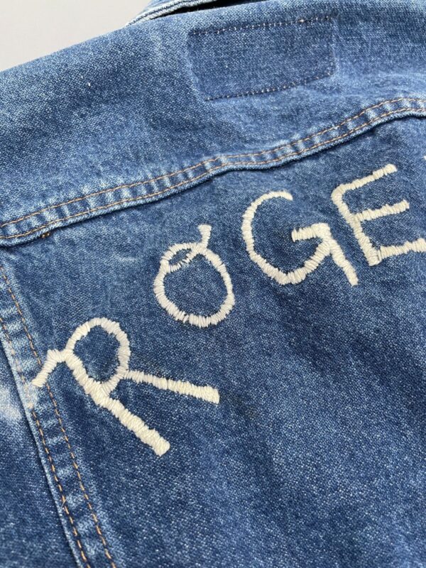 ROGERS FUNKY EMBROIDERED DARK WASH WESTERN STYLE DENIM JACKET