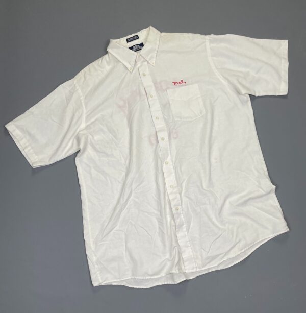 *AS-S* RETRO 1970S CHAIN STITCHED EMBROIDERED SHRINERS SHORT SLEEVE BUTTON DOWN SHIRT - MOOLAH, MEL