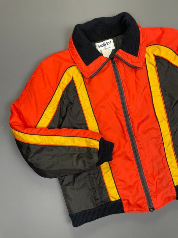 WOW! BRIGHT! 1970S-80S FULL ZIP COLOR BLOCK NYLON SKI PARKA JACKET - MADE IN USA