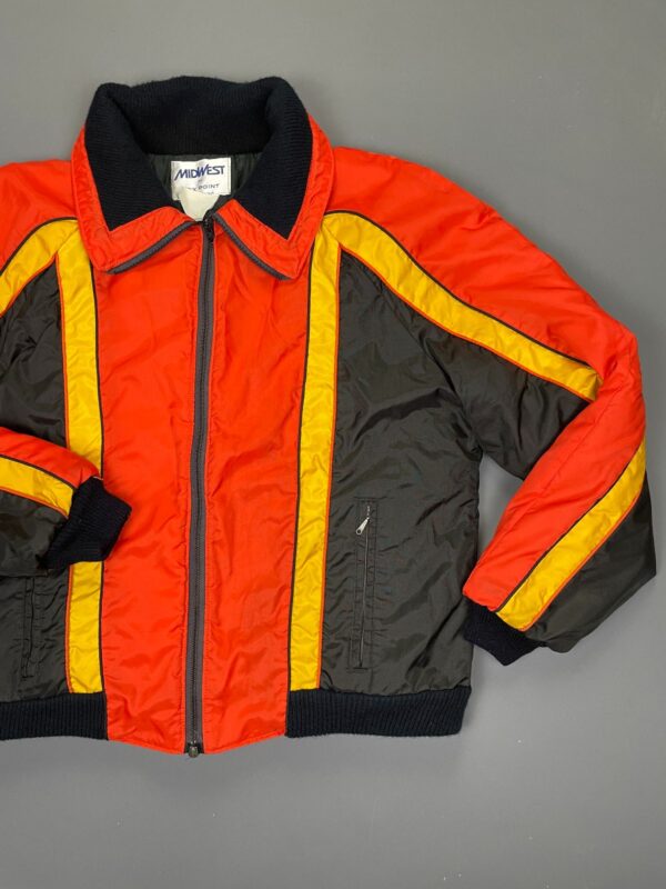 WOW! BRIGHT! 1970S-80S FULL ZIP COLOR BLOCK NYLON SKI PARKA JACKET - MADE IN USA