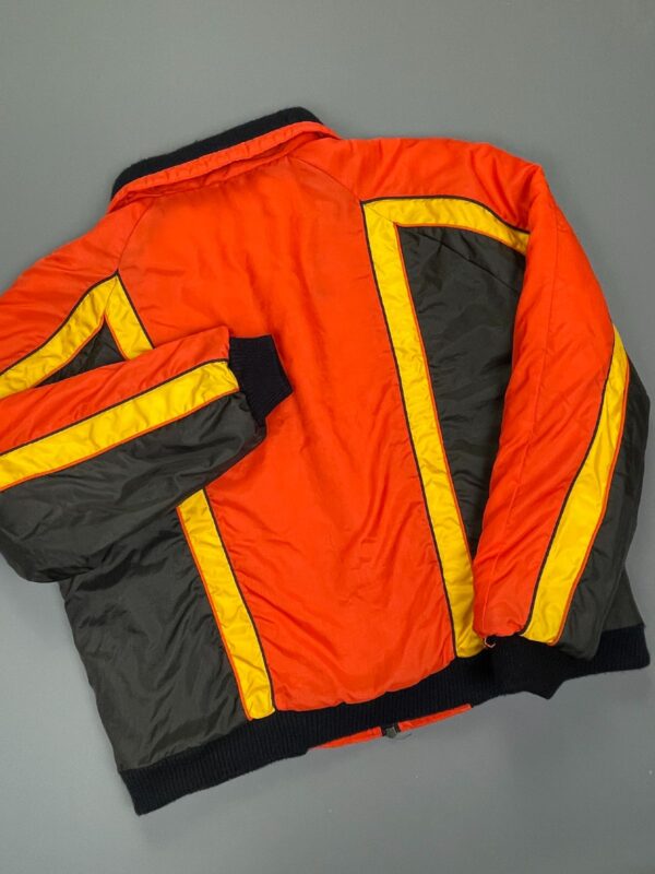 WOW! BRIGHT! 1970S-80S FULL ZIP COLOR BLOCK NYLON SKI PARKA JACKET - MADE IN USA