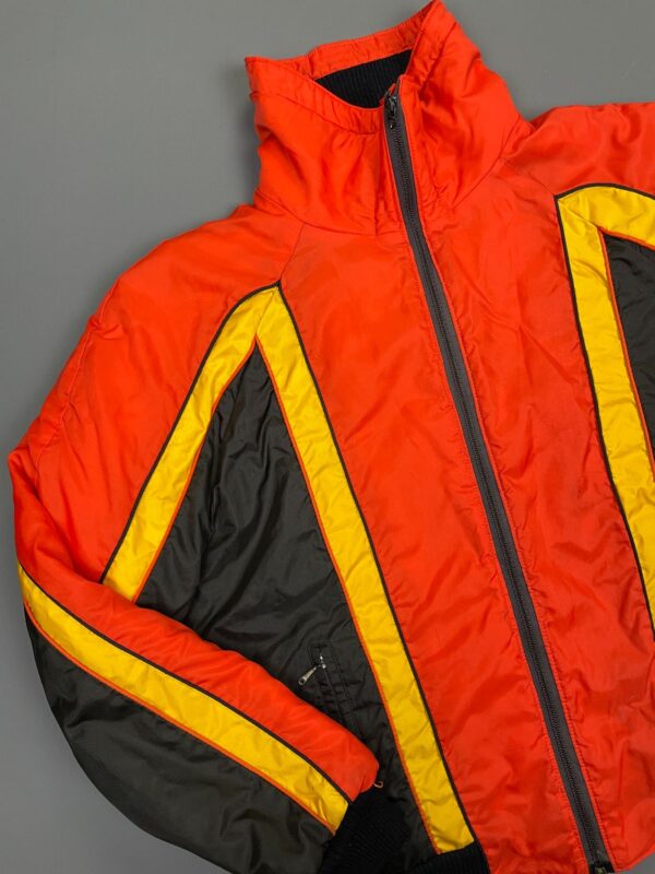 WOW! BRIGHT! 1970S-80S FULL ZIP COLOR BLOCK NYLON SKI PARKA JACKET - MADE IN USA