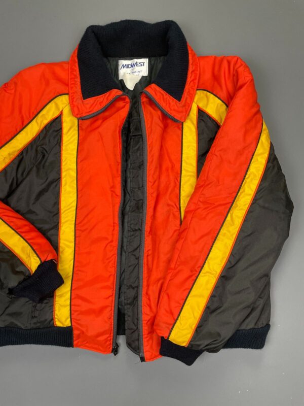 WOW! BRIGHT! 1970S-80S FULL ZIP COLOR BLOCK NYLON SKI PARKA JACKET - MADE IN USA