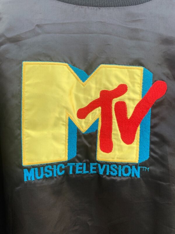 EMBORIDERED MTV SATIN BUTTON UP JACKET