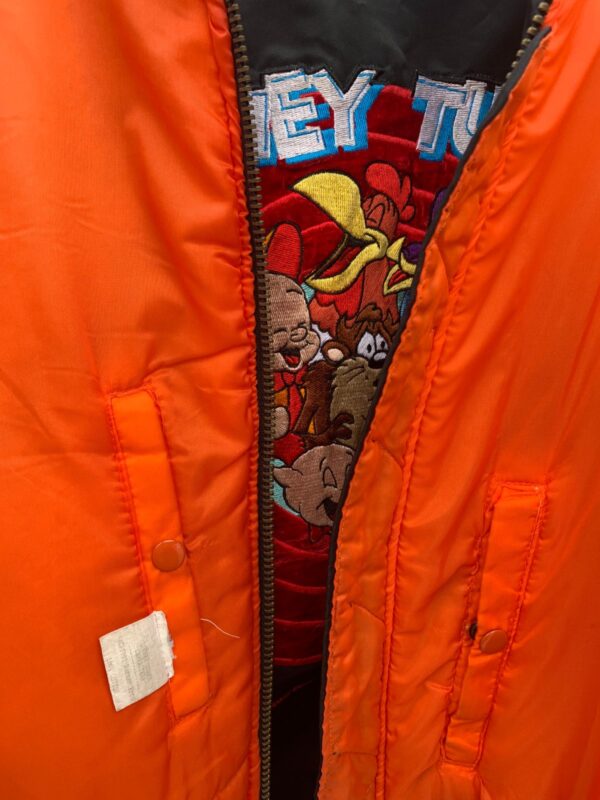 LOONEY TUNES EMBROIDERED ALPHA INDUSTRIES REVERSIBLE FLIGHT JACKET