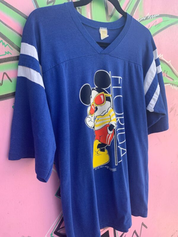 TOO COOL MICKEY MOUSE FLORIDA STRIPED FOOTBALL T-SHIRT