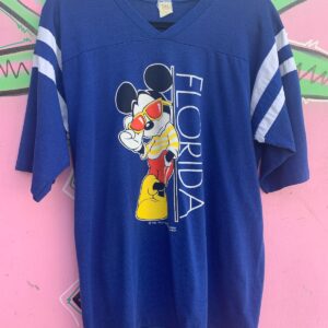 Photo detail:TOO COOL MICKEY MOUSE FLORIDA STRIPED FOOTBALL T-SHIRT