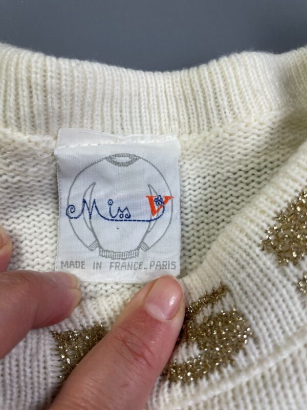 *AS-IS* FUN! 1980S MADE IN FRANCE HANGING CHARMS KNIT SWEATER