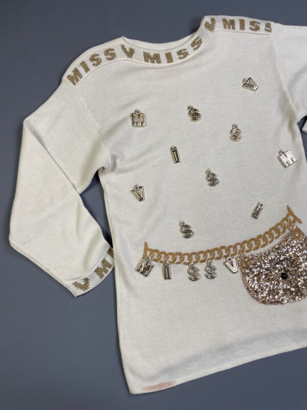 *AS-IS* FUN! 1980S MADE IN FRANCE HANGING CHARMS KNIT SWEATER