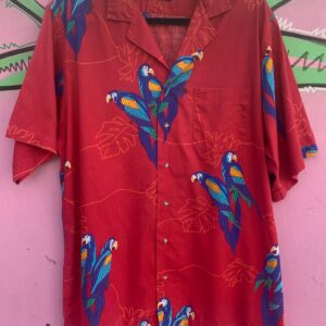 Photo detail:MACAW PRINT CAMP COLLAR HAWAIIAN SHIRT