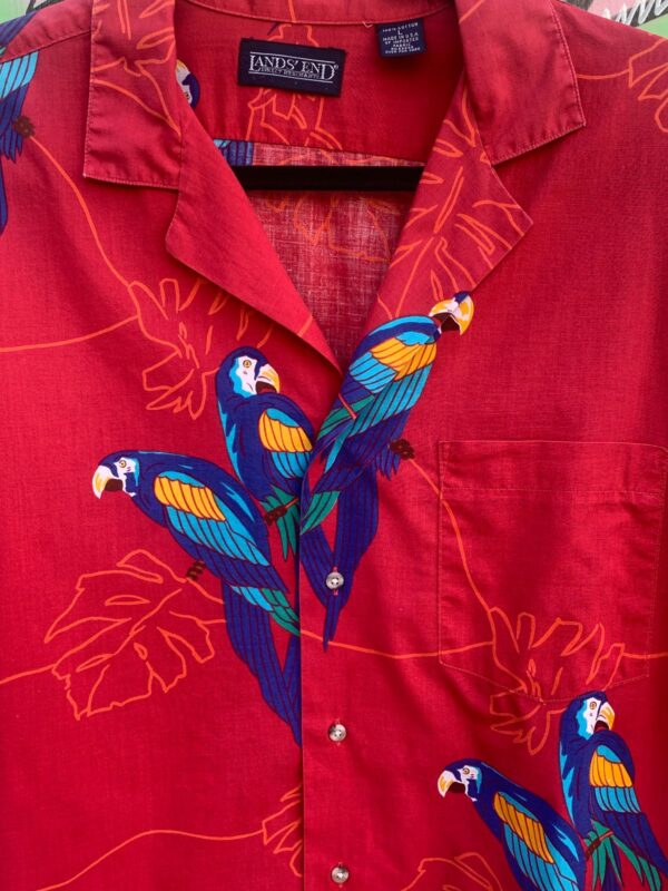 MACAW PRINT CAMP COLLAR HAWAIIAN SHIRT