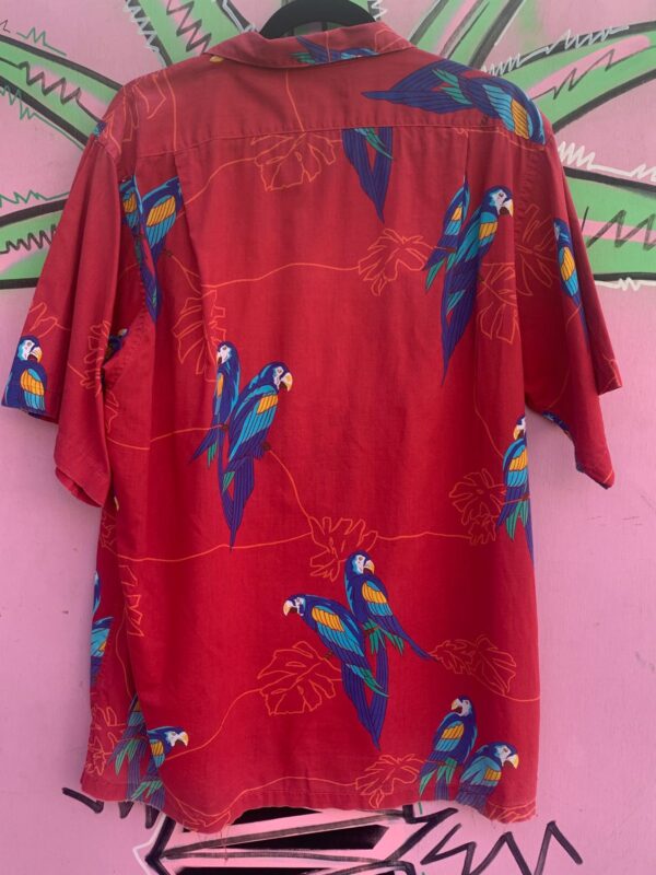 MACAW PRINT CAMP COLLAR HAWAIIAN SHIRT