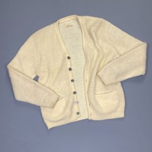 Photo detail:*AS-IS* RAD! 1960S FUZZY! DOUBLE POCKET MOHAIR WOOL BLEND CARDIGAN SWEATER #COBAIN