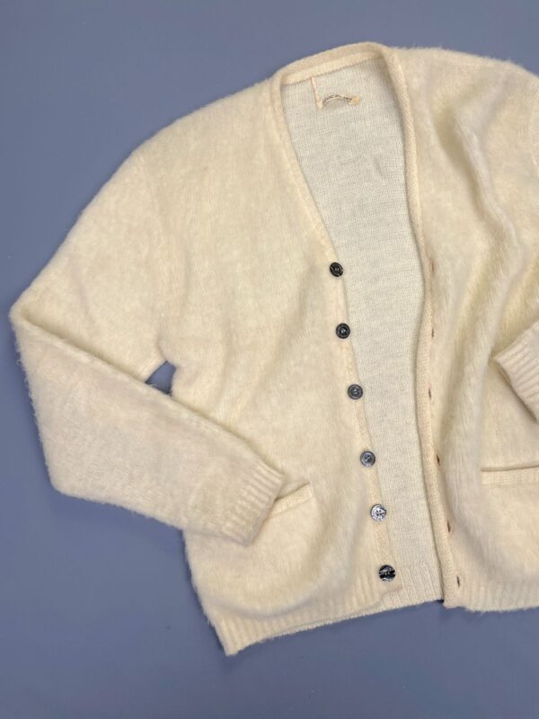 *AS-IS* RAD! 1960S FUZZY! DOUBLE POCKET MOHAIR WOOL BLEND CARDIGAN SWEATER #COBAIN