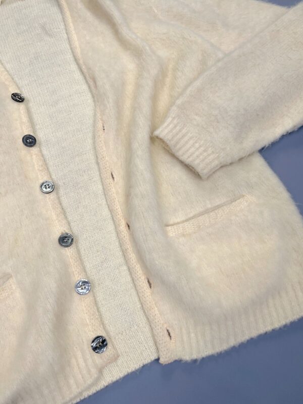 *AS-IS* RAD! 1960S FUZZY! DOUBLE POCKET MOHAIR WOOL BLEND CARDIGAN SWEATER #COBAIN