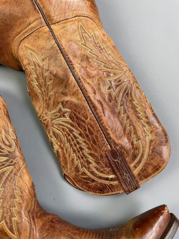 1883 GORGEOUS BUTTER SOFT PERFECTLY DISTRESSED & BROKEN-IN COWBOY BOOTS WITH DECORATIVE STITCHING