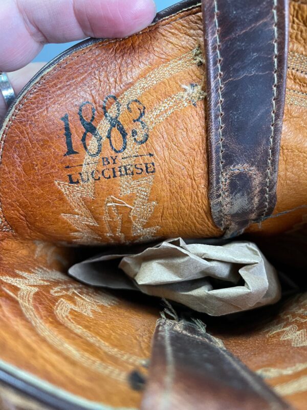 1883 GORGEOUS BUTTER SOFT PERFECTLY DISTRESSED & BROKEN-IN COWBOY BOOTS WITH DECORATIVE STITCHING