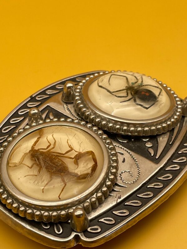 AMAZING!!! RARE!! SCORPION & BLACK WIDOW DOUBLE RESIN BUCKLE