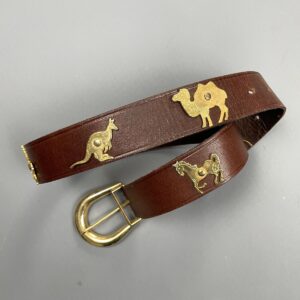 Photo detail:CLASSIC HEAVY LEATHER BELT SAFARI ANIMAL CONCHOS