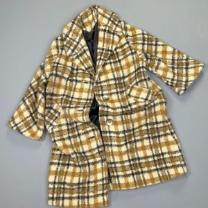 Photo detail:*AS-IS* AMAZING! 1960S HEAVY WOOL BOUCLE STYLE PLAID PEA COAT