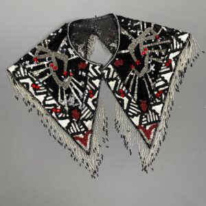 Photo detail:GORGEOUS!!! 1980S-90S GEOMETRIC BEADED & TASSEL SHAWL