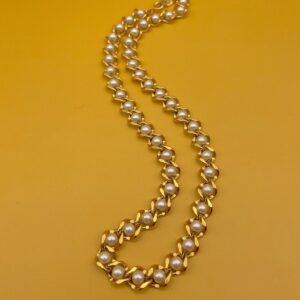 Photo detail:COOL! 1970S CHAIN & PEARL LINED NECKLACE