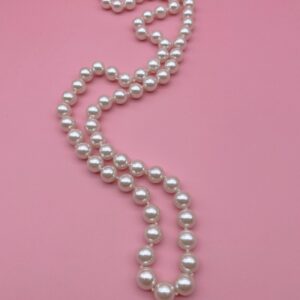 Photo detail:CHUNKY HEAVY LONG STRAND ICY PEARL BAUBLE NECKLACE