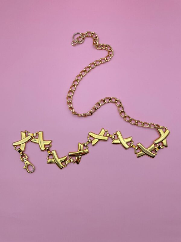 *AS-IS* AMAZING 1980S-90S XXX GOLD PLATED PALOMA PICASSO STYLE CHAIN BELT