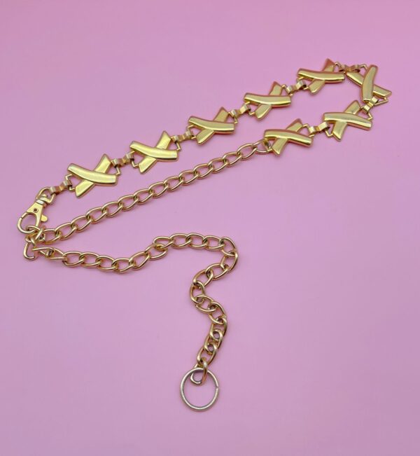 *AS-IS* AMAZING 1980S-90S XXX GOLD PLATED PALOMA PICASSO STYLE CHAIN BELT