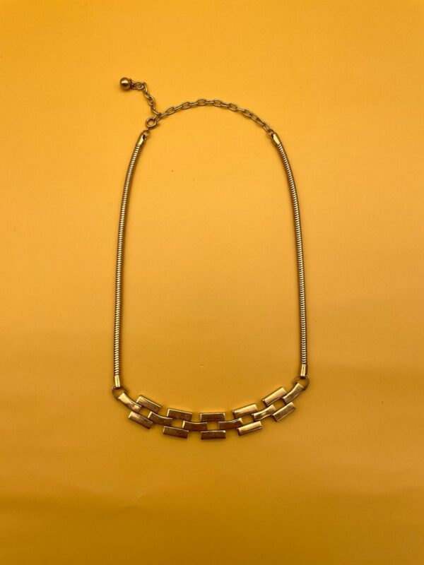 RETRO CHUNKY CHAIN LINK CURVED PENDANT NECKLACE HEAVY SNAKE CHAIN