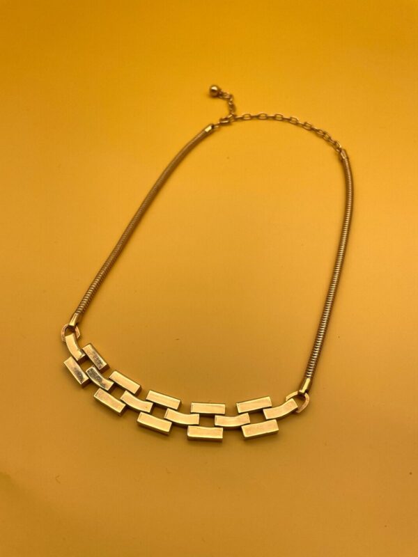 RETRO CHUNKY CHAIN LINK CURVED PENDANT NECKLACE HEAVY SNAKE CHAIN